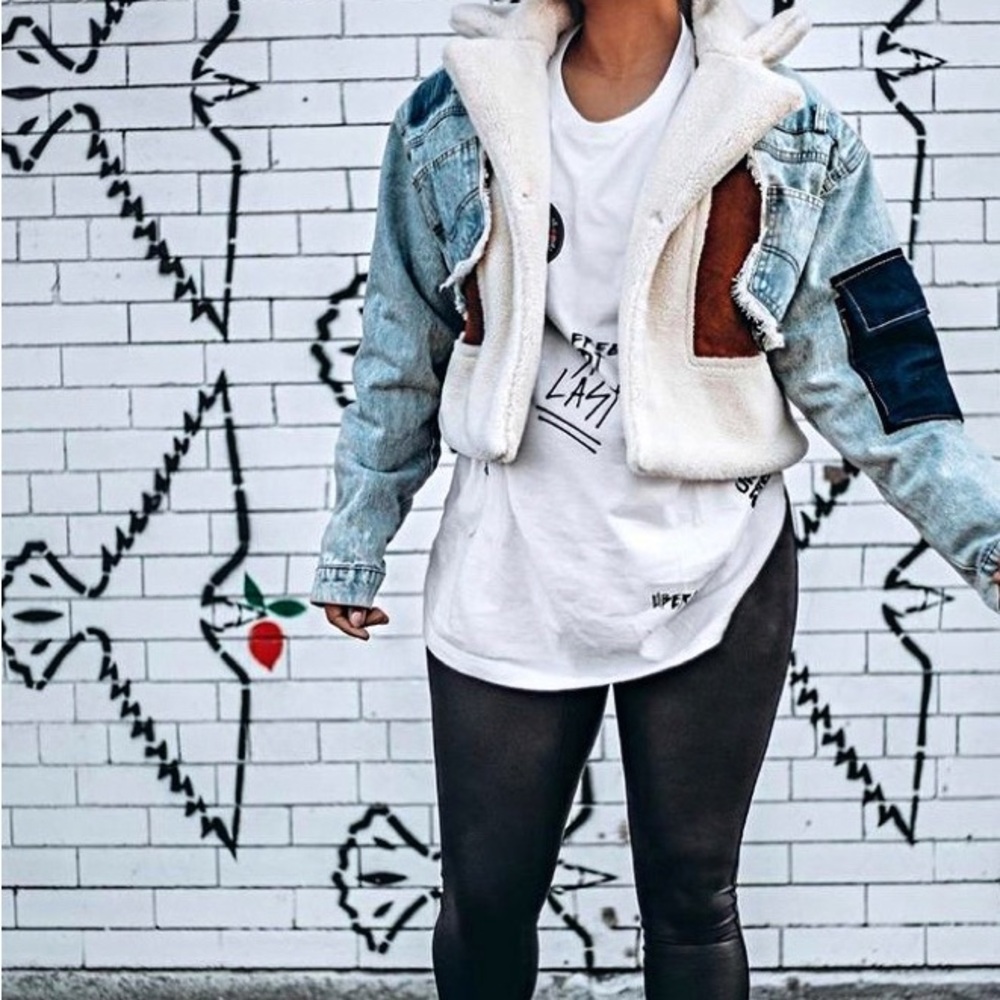 Stylish Denim and Faux Fur Jacket
